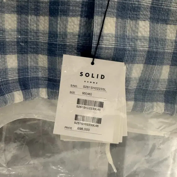 [BUNJANG] Solid Homme Check Layered Shirt / 솔리드 옴므 체크 레이어드 셔츠