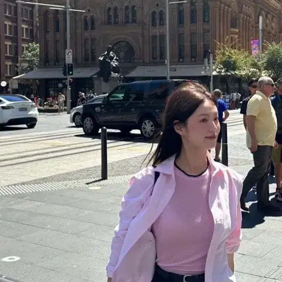 [BUNJANG] Gead Oxford Shirt Pink / 게드 옥스포드 셔츠 핑크