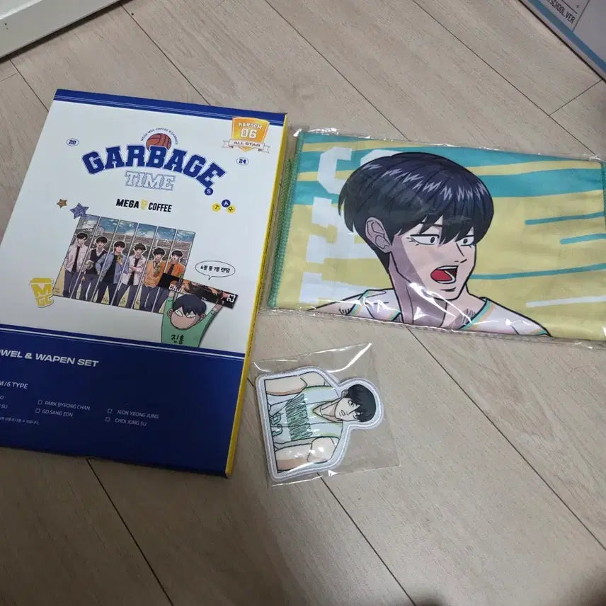 [BUNJANG] Garbajitime Go Sang-eon Towel and Wappen Set / 가비지타임 메가커피 타월 와펜 세트 고상언