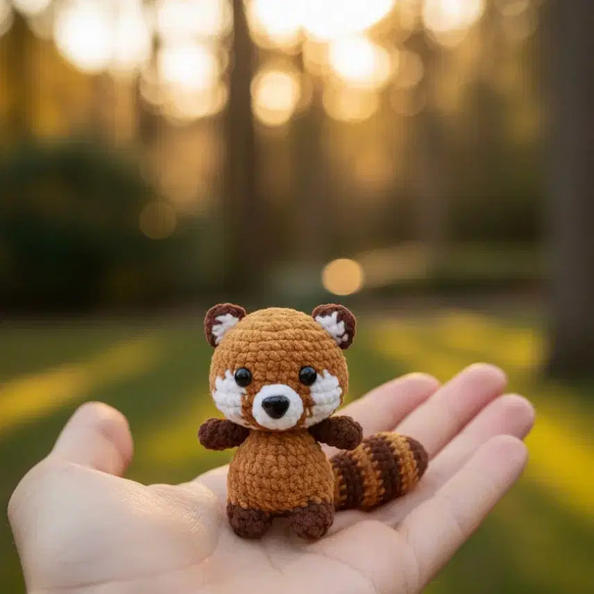 [BUNJANG] Handmade Lesser Panda Crochet Keyring / [당일발송] 심쿵 비주얼! 몽글몽글 레서판다 핸드메이드 코바늘 키링