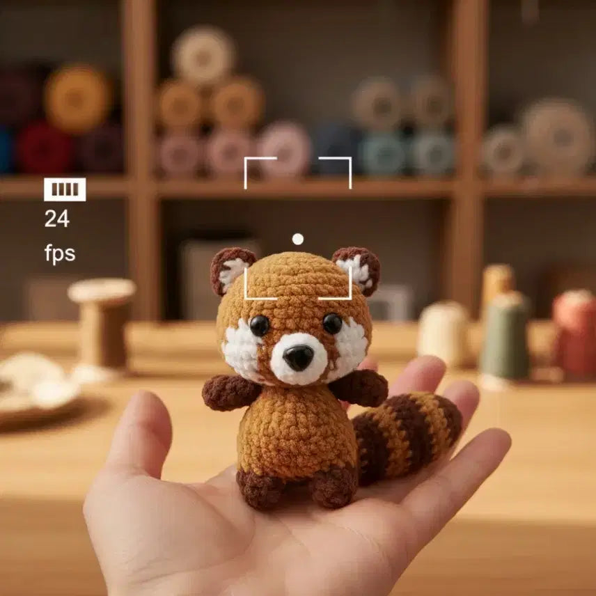 [BUNJANG] Handmade Lesser Panda Crochet Keyring / [당일발송] 심쿵 비주얼! 몽글몽글 레서판다 핸드메이드 코바늘 키링