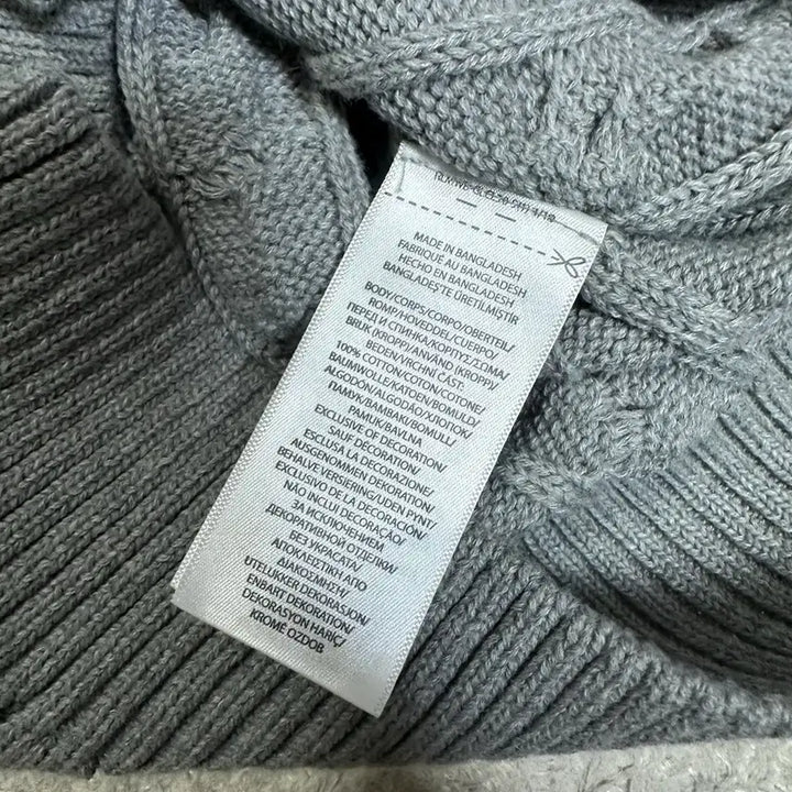 [BUNJANG] Polo Ralph Lauren Cable Half-Zip Knit Sweater Gray XL / 폴로 랄프로렌 케이블 반집업 니트 그레이 XL