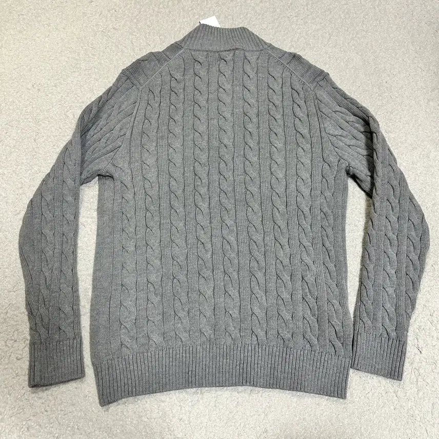 [BUNJANG] Polo Ralph Lauren Cable Half-Zip Knit Sweater Gray XL / 폴로 랄프로렌 케이블 반집업 니트 그레이 XL