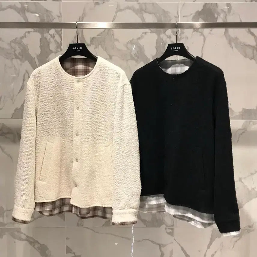 [BUNJANG] Solid Homme Reversible Tweed Cardigan / 솔리드 옴므