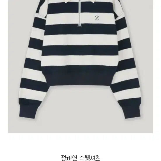 [BUNJANG] Asher Stripe Crop Sweatshirt / 아쎄르 스트라이프 크롭 스웻셔츠