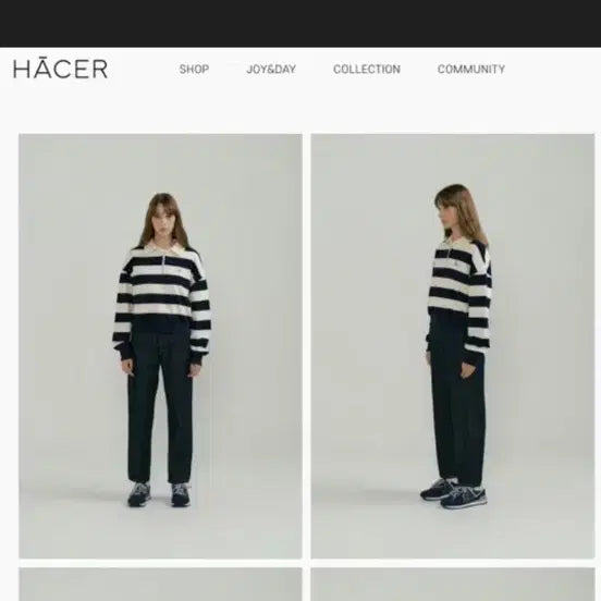[BUNJANG] Asher Stripe Crop Sweatshirt / 아쎄르 스트라이프 크롭 스웻셔츠