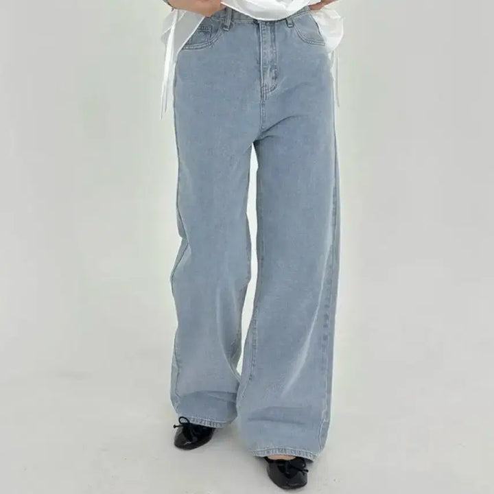 [BUNJANG] Light Blue Wash Wide Leg Pants XS / 연청 와이드팬츠 xs