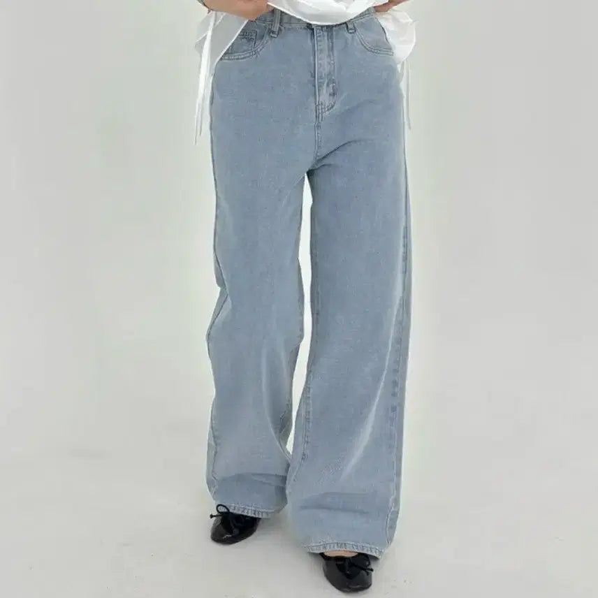 [BUNJANG] Light Blue Wash Wide Leg Pants XS / 연청 와이드팬츠 xs