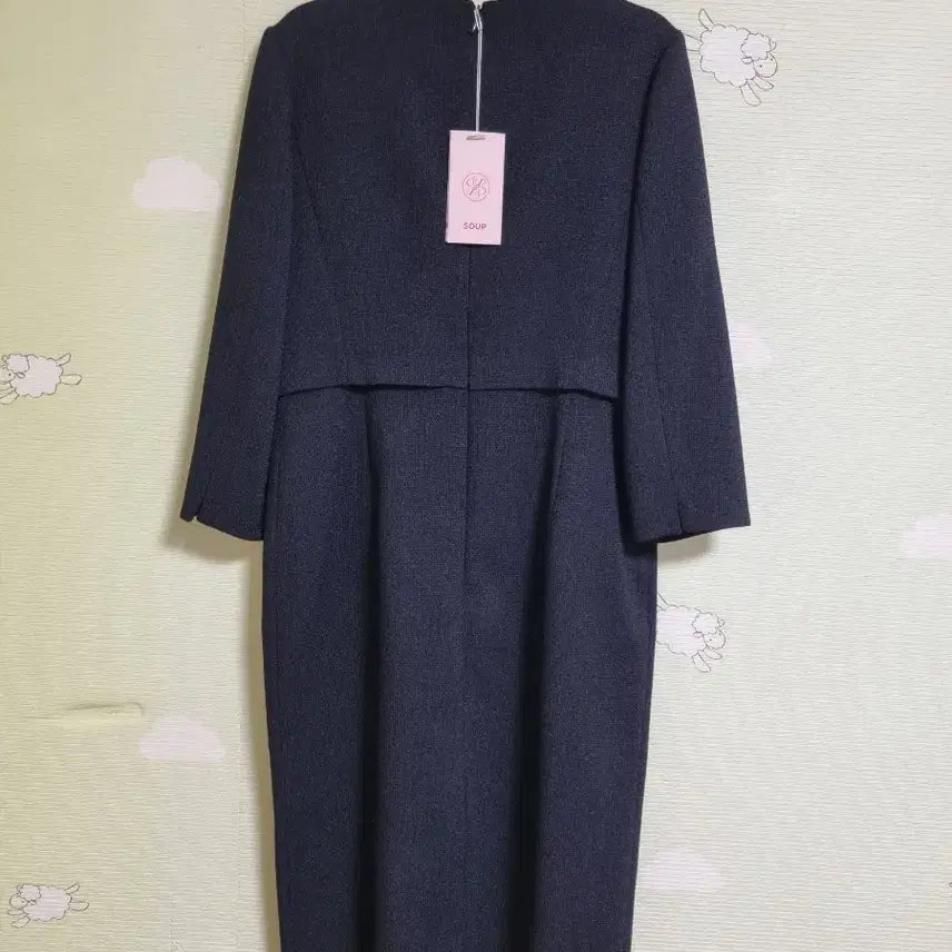 [BUNJANG] SOUP Navy Tweed Dress Size 66 / (새상품)SOUP 네이비 트위드 원피스 66사이즈