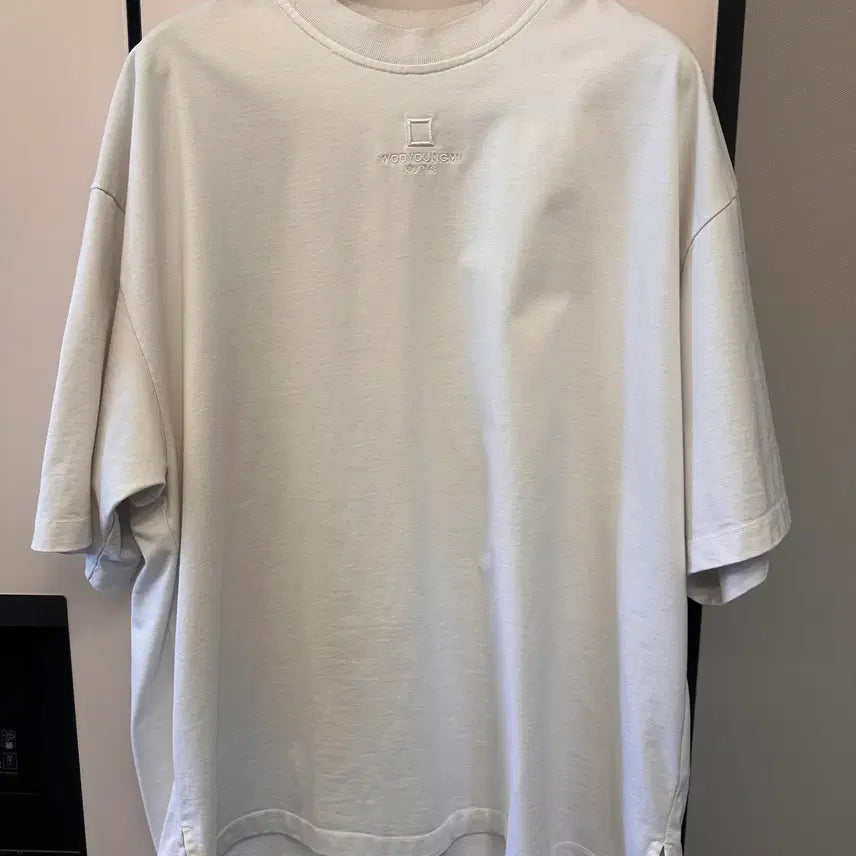 [BUNJANG] Wooyoungmi White Cotton Oversized T-Shirt / [50]우영미 화이트 코튼 오버핏 티셔츠