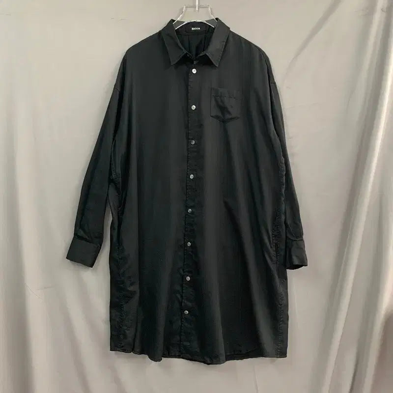 [BUNJANG] M ZUCCA Oversized Black Shirt Long Dress / M ZUCCA 주카 오버핏 블랙 셔츠 롱 원피스