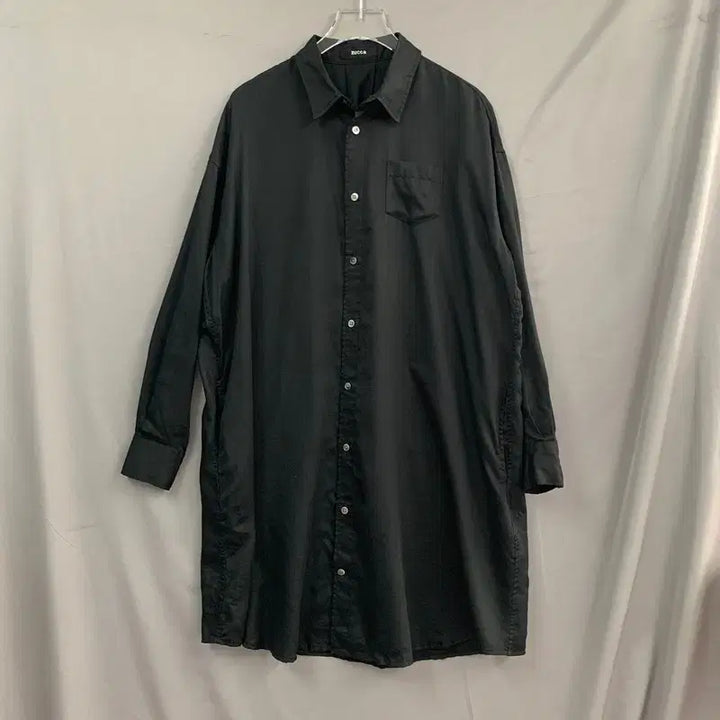[BUNJANG] M ZUCCA Oversized Black Shirt Long Dress / M ZUCCA 주카 오버핏 블랙 셔츠 롱 원피스