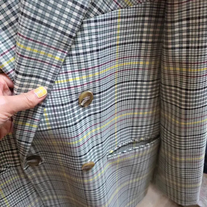 [BUNJANG] Plastic Island Check Double Jacket / 플라스틱아일랜드 체크 더블 자켓
