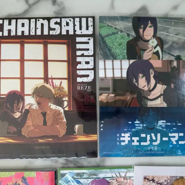 [BUNJANG] Chainsaw Man Movie Edition Special Art Card Set / 체인소맨 극장판 특전 아트카드 2종 + 특전 3종 + 덴지 클리어파일