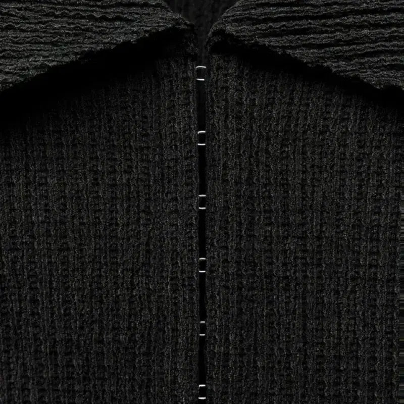 [BUNJANG] ZARA Ribbed Collar Cardigan Charcoal Gray L / ZARA 자라 골지 카라 가디건 차콜그레이 L