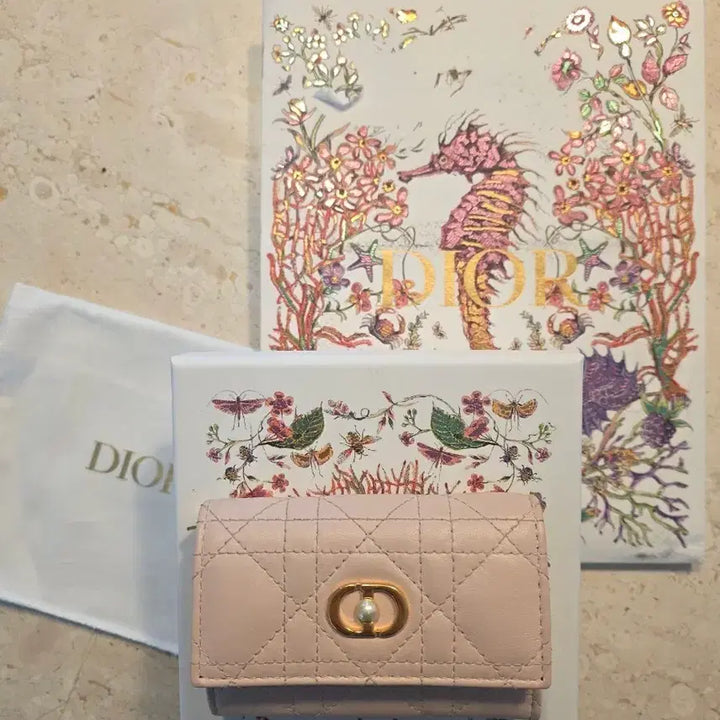 [BUNJANG] Dior Lady Dior Pale Pink Card Wallet Full Set / 정품 디올 레이디 디올 페일 핑크 카드지갑 풀세트