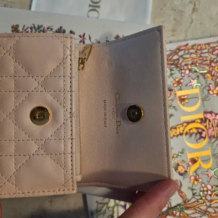 [BUNJANG] Dior Lady Dior Pale Pink Card Wallet Full Set / 정품 디올 레이디 디올 페일 핑크 카드지갑 풀세트