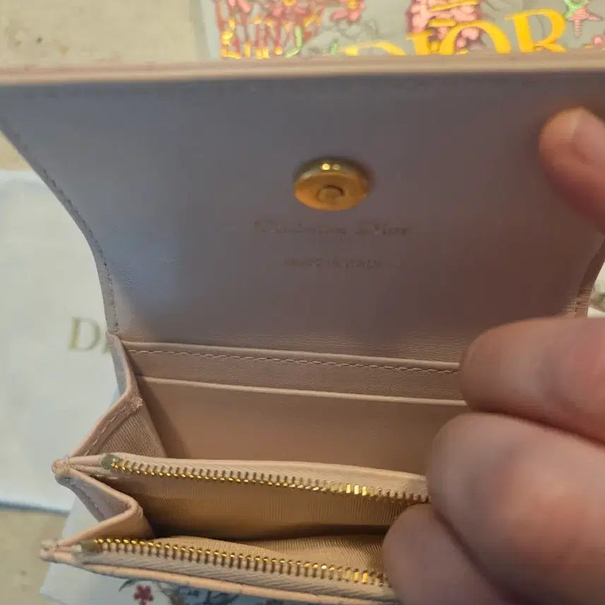 [BUNJANG] Dior Lady Dior Pale Pink Card Wallet Full Set / 정품 디올 레이디 디올 페일 핑크 카드지갑 풀세트