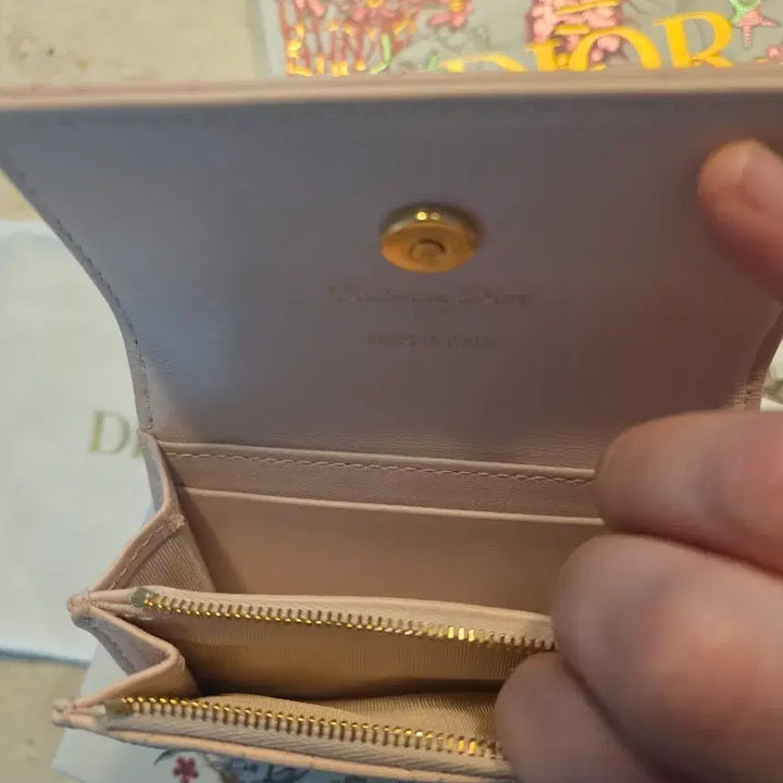 [BUNJANG] Dior Lady Dior Pale Pink Card Wallet Full Set / 정품 디올 레이디 디올 페일 핑크 카드지갑 풀세트