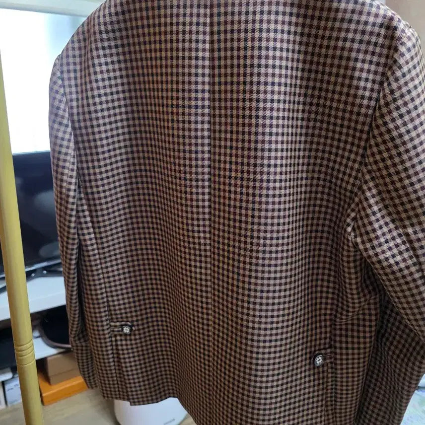 [BUNJANG] Lucky Chouette Check Pattern Blazer Jacket / 럭키슈에뜨 체크 패턴 블레이저 자켓