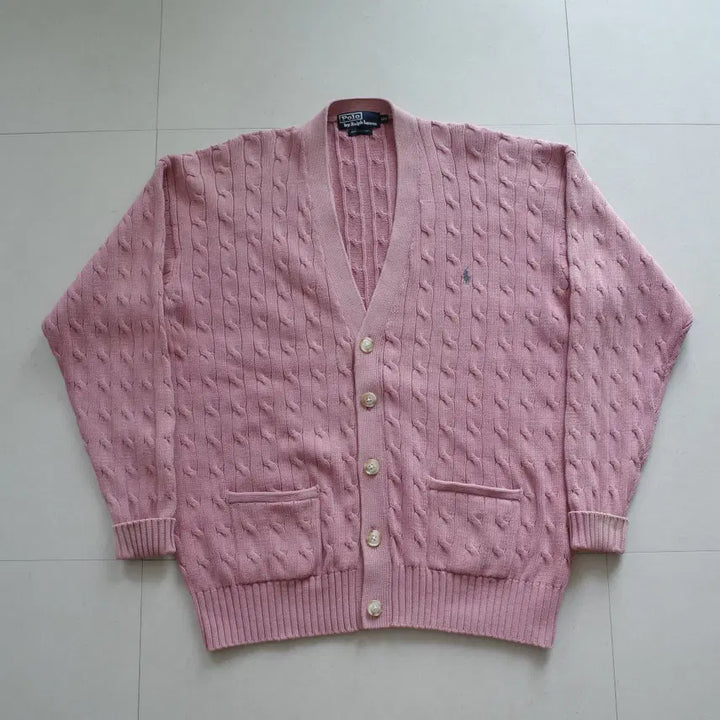 [SOLD OUT] 90s 일경물산 폴로 랄프로렌 코튼 케이블 니트 가디건 105
