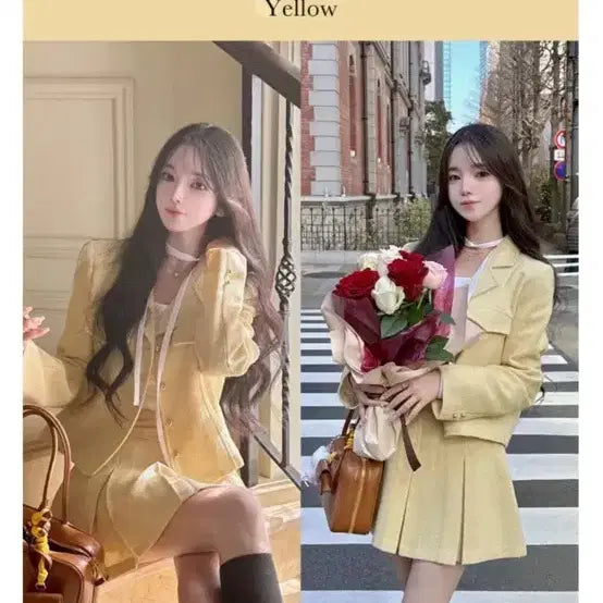 [BUNJANG] Mayyun Taylor Tweed Two-Piece Set Black Yellow / 새상품 메이윤 테일러 트위드 투피스 세트 블랙 옐로우