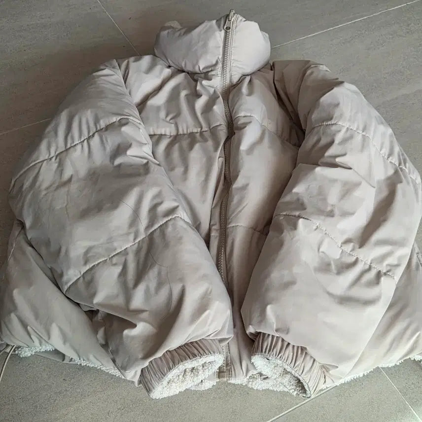 [BUNJANG] Spao Beige Padded Jacket / 스파오 베이지 패딩 (양털 안감)