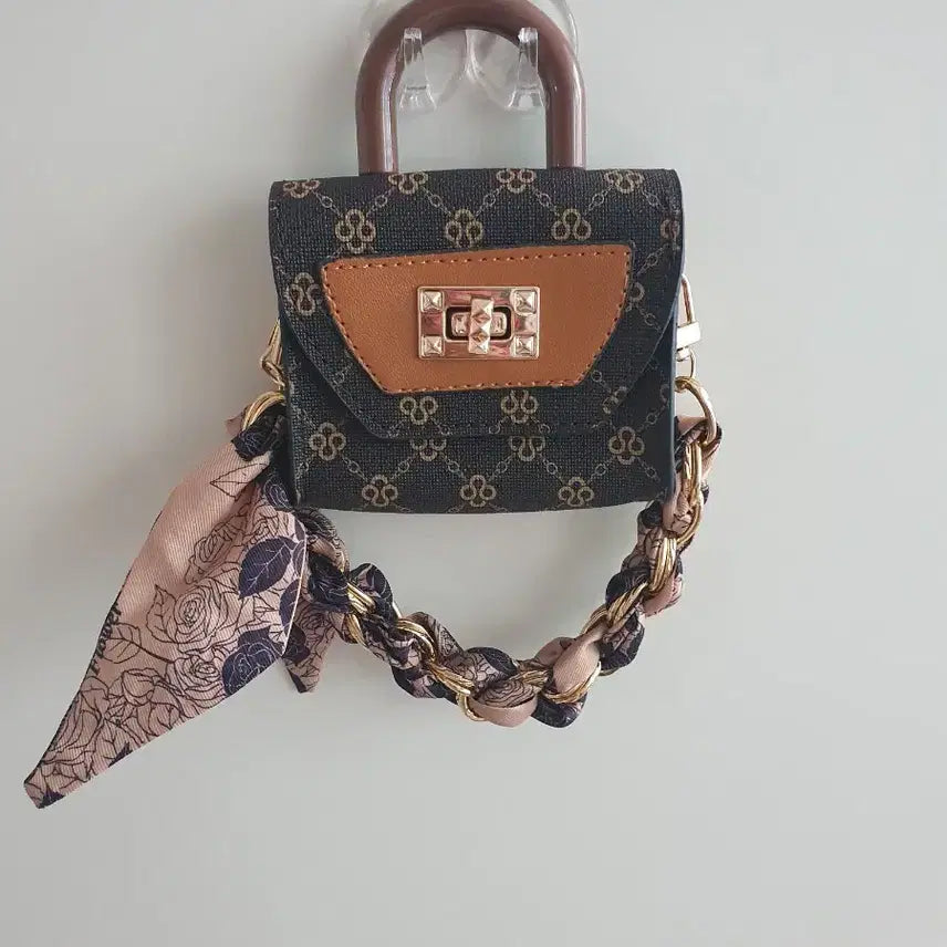 [BUNJANG] Mini Scarf Chain Crossbody Bag / 미니 스카프 체인 크로스백