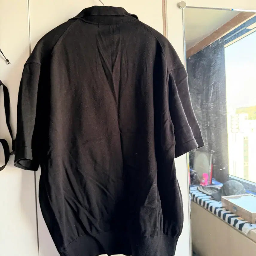 [BUNJANG] 24/7 Black Short Sleeve Knit Polo Shirt / 24/7 블랙 반팔 카라 니트 티셔츠 (100-105)