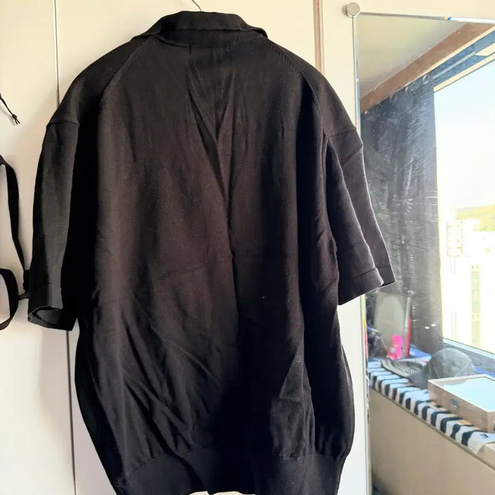 [BUNJANG] 24/7 Black Short Sleeve Knit Polo Shirt / 24/7 블랙 반팔 카라 니트 티셔츠 (100-105)