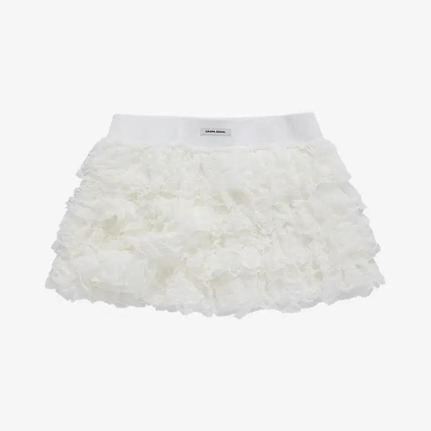 [BUNJANG] Crank Ruffle Mini Skirt Ivory / 크랭크 캉캉 프릴 미니 스커트 아이보리