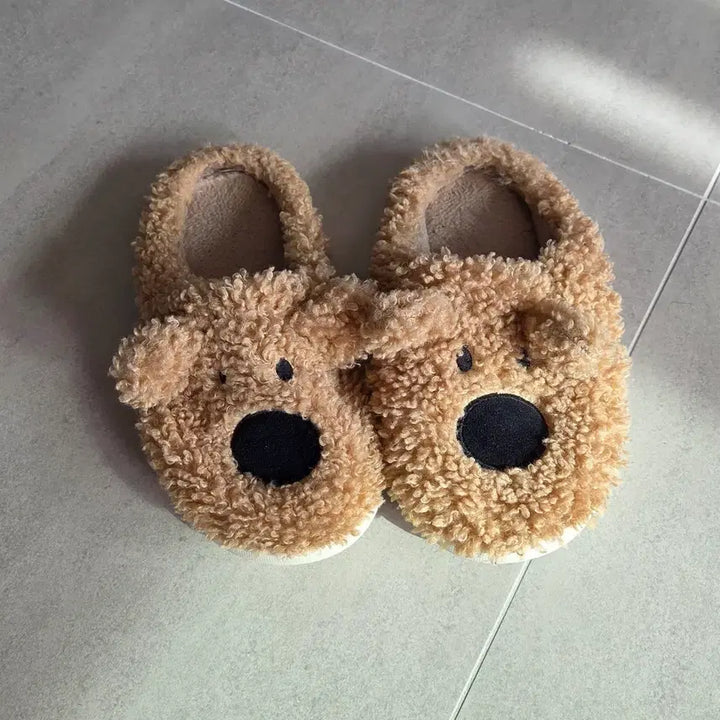 [BUNJANG] Teddy Bear Fur Slippers / 귀여운 곰돌이 털 슬리퍼