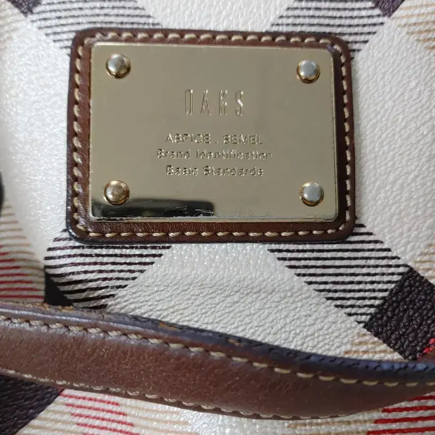 [BUNJANG] DAKS Leather Checkered Tote Bag / DAKS 닥스 소가죽배색 체크무늬 토트백