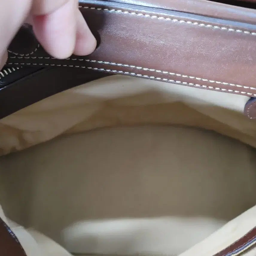 [BUNJANG] DAKS Leather Checkered Tote Bag / DAKS 닥스 소가죽배색 체크무늬 토트백