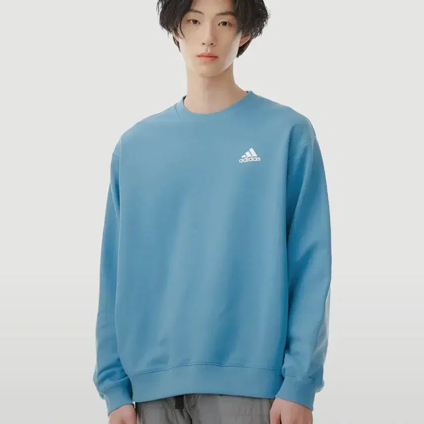 [BUNJANG] Adidas Logo Sweatshirt, Hazy Blue, 2XL / <미개봉> 아디다스 로고 스웨트 셔츠 헤이지 블루 2Xl 판매.