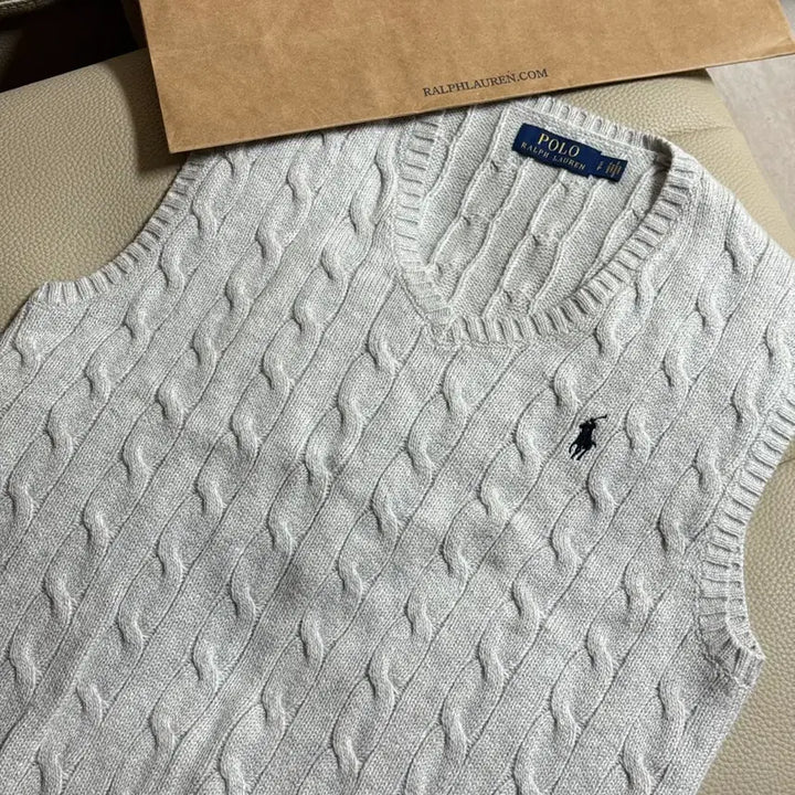 [BUNJANG] Polo Ralph Lauren Cable Knit Vest / 폴로 랄프로렌 케이블 니트 베스트 (새상품)