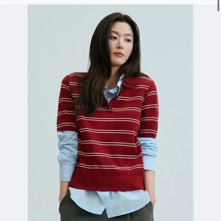 [SOLD OUT] 무배 탑텐 여성 수피마코튼 폴로 스웨터 니트 네이비