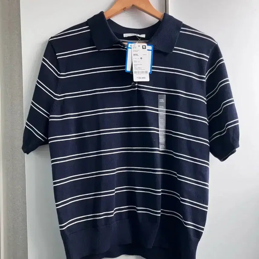 [SOLD OUT] 무배 탑텐 여성 수피마코튼 폴로 스웨터 니트 네이비