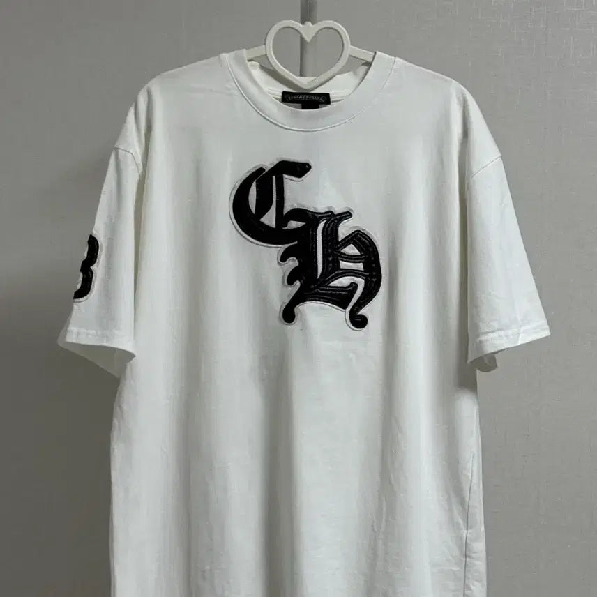 [BUNJANG] Chrome Hearts Leather Patch T-Shirt White L / Chrome Hearts 반팔 화이트 L