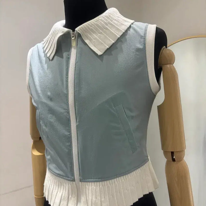 [SOLD OUT] BALBI 니트 배색 블루 베스트