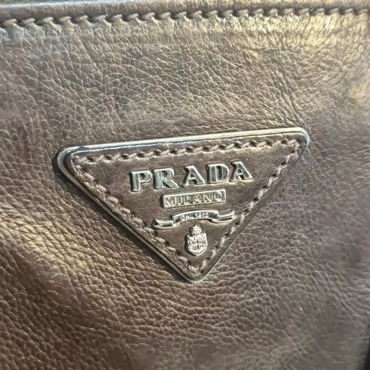 [BUNJANG] Prada Brown Leather Tote/Shoulder Bag / 프라다 브라운 레더 토트백 겸 숄더백