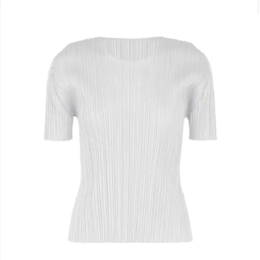[BUNJANG] Pleats Please Basic Short Sleeve Top Light Gray / 플리츠플리즈 베이직 반팔탑 라이트그레이