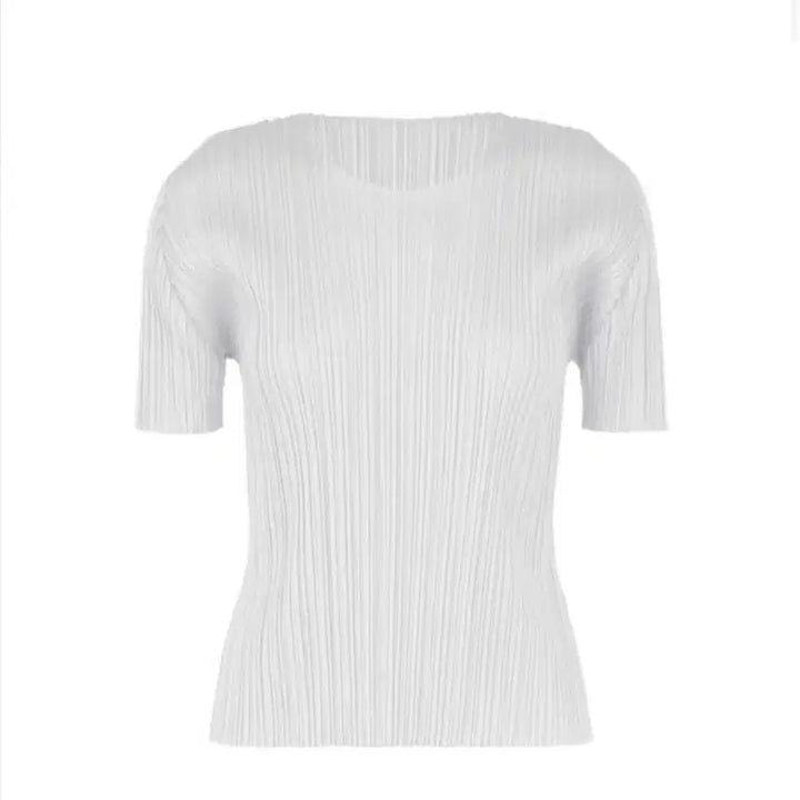 [BUNJANG] Pleats Please Basic Short Sleeve Top Light Gray / 플리츠플리즈 베이직 반팔탑 라이트그레이