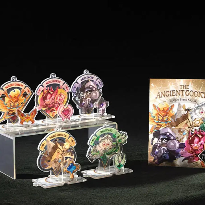 [BUNJANG] Cookie Run Ancient Acrylic Stand Keyring Bundle Set / 쿠키런 에이션트 아크릴 스탠드 키링 닼카, 골치, 홀베