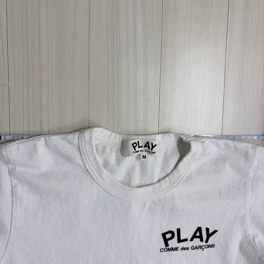 [BUNJANG] Comme des Garcons PLAY White Short Sleeve T-shirt / 꼼데가르송 PLAY 흰색 반팔 티셔츠