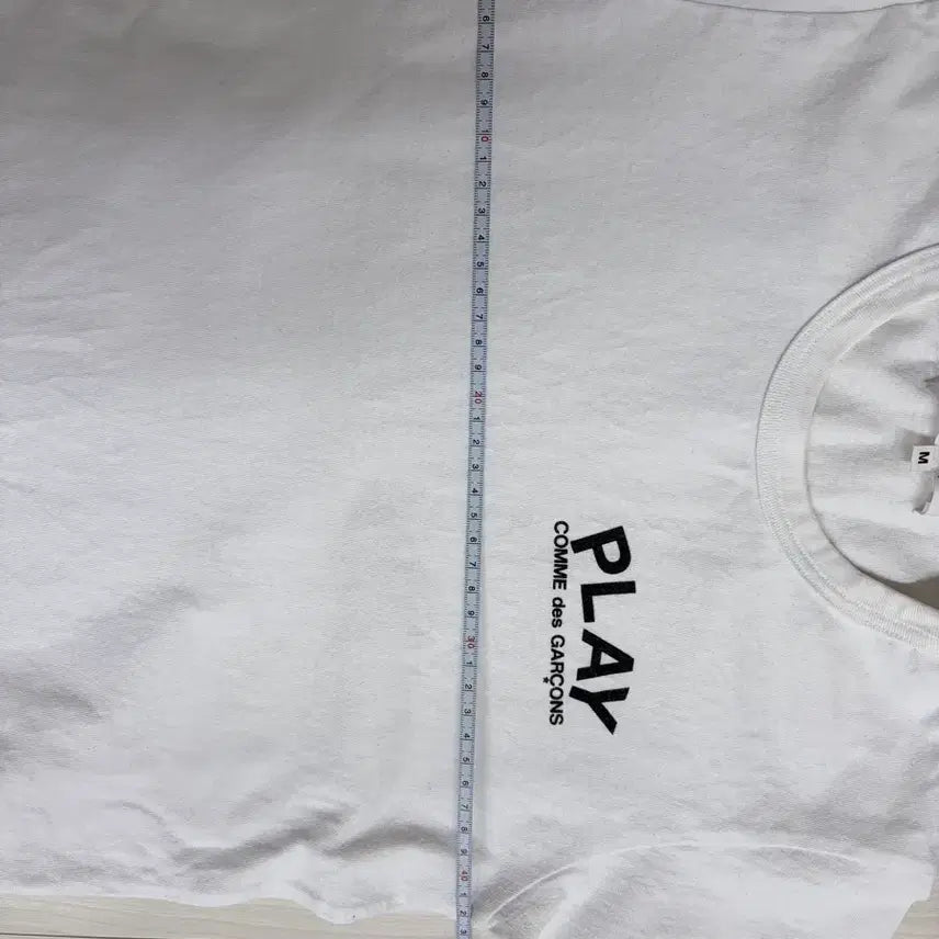 [BUNJANG] Comme des Garcons PLAY White Short Sleeve T-shirt / 꼼데가르송 PLAY 흰색 반팔 티셔츠