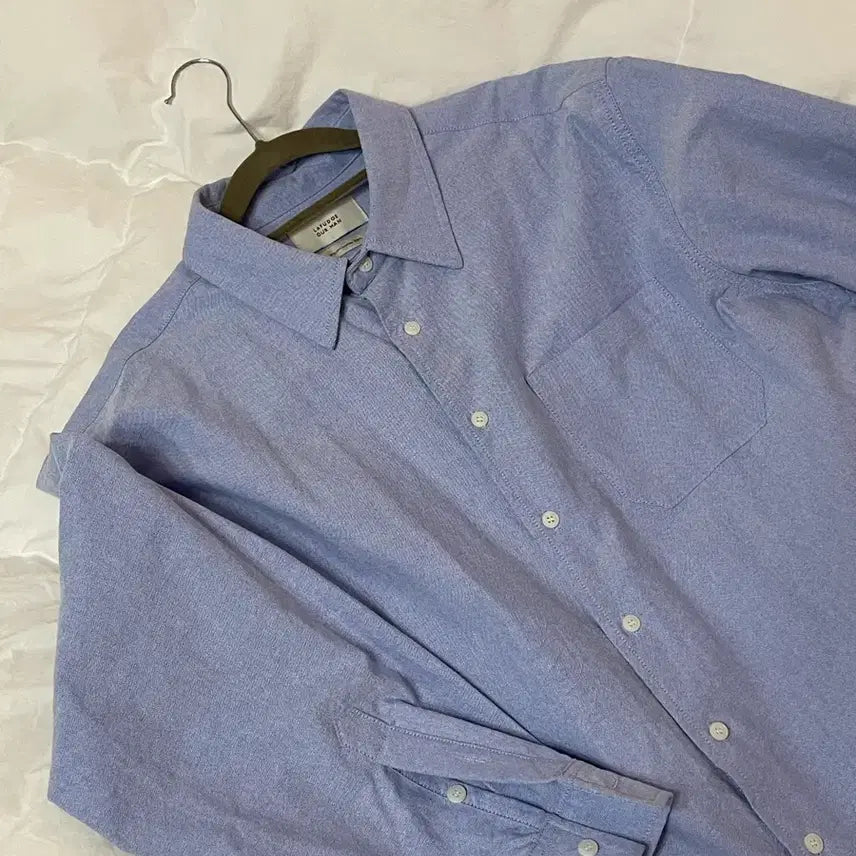 [BUNJANG] Lafarge Store Solid Oxford Tie Shirt Royal Blue / [넥타이 set] 라퍼지스토어 솔리드 오버핏 옥스포드 타이셔츠 로얄 블루