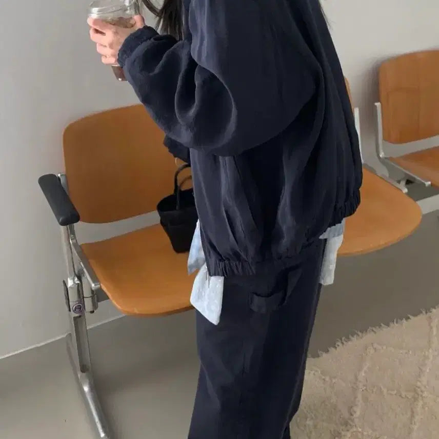 [BUNJANG] Basket Seed Blouson Navy Jacket / 바스켓 시드블루종 네이비 새상품