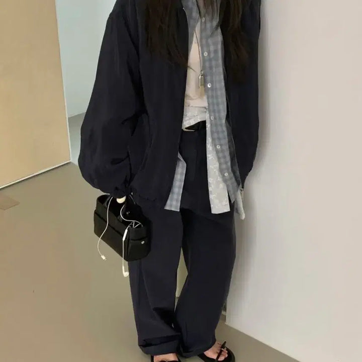 [BUNJANG] Basket Seed Blouson Navy Jacket / 바스켓 시드블루종 네이비 새상품