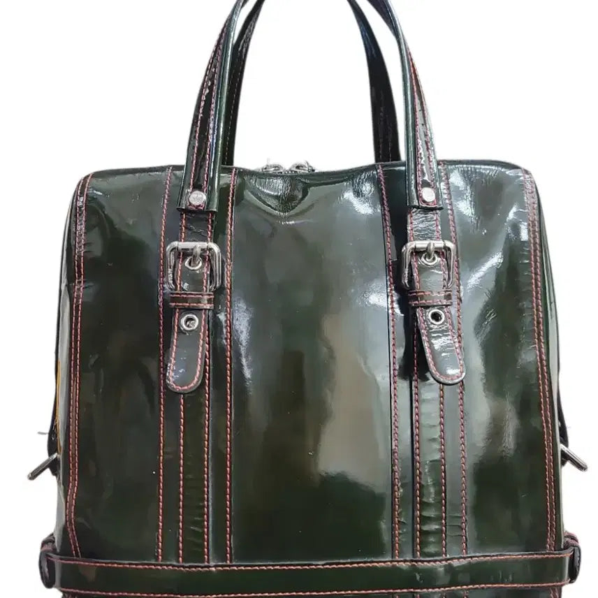 [SOLD OUT] MCM 에나멜 토트백 블랙 서류가방